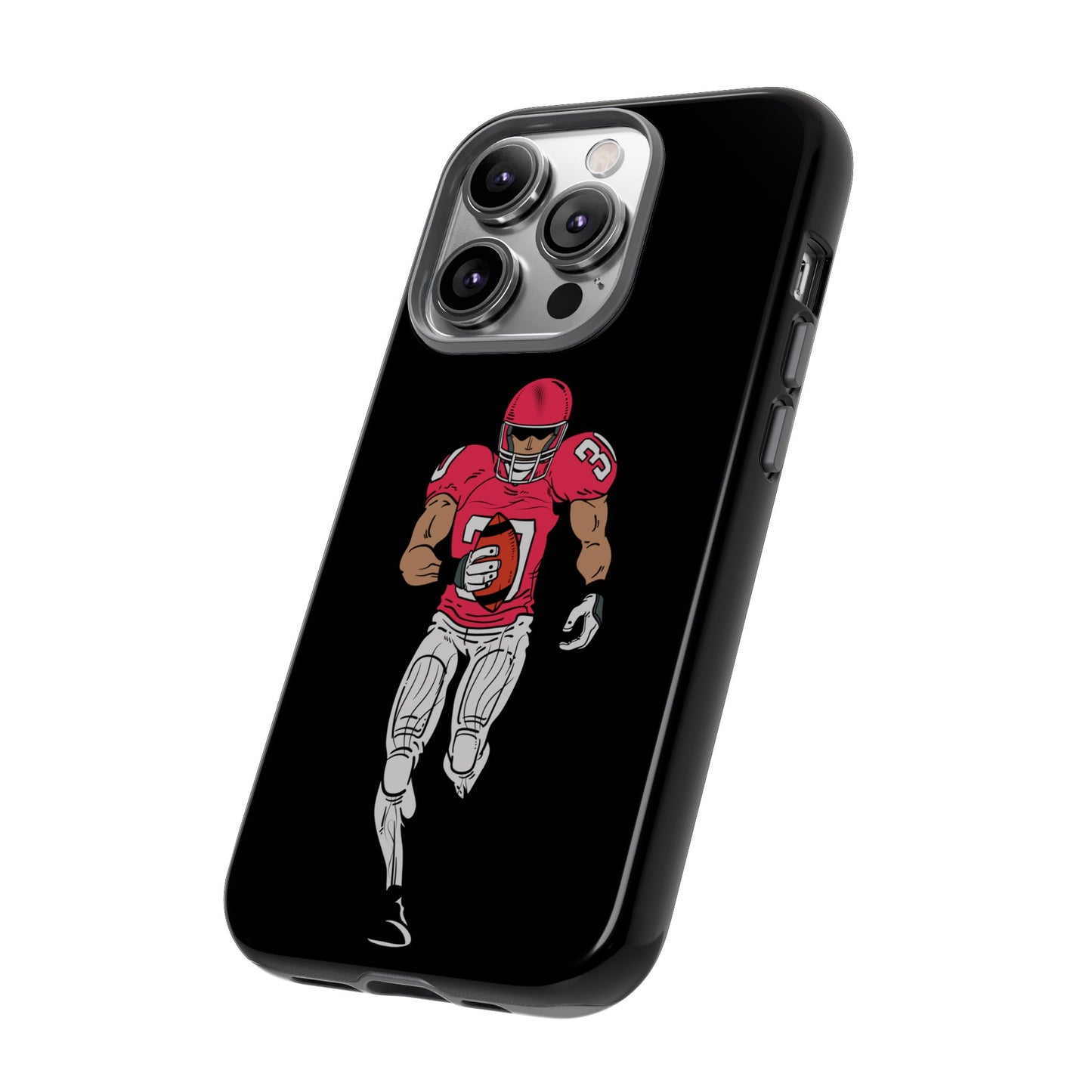 Football Player Tough Phone Case – Protective Black Sports iPhone Case