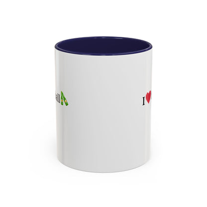 I Love Football Accent Coffee Mug, Perfect Gift for Sports Lovers, Football Enthusiasts, Unique Mug for Game Days, Home or Office Decor - TRV