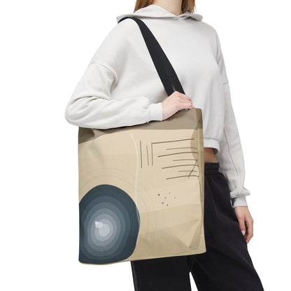 Abstract Neutral Waves Tote Bag | Geometric Circle Pattern