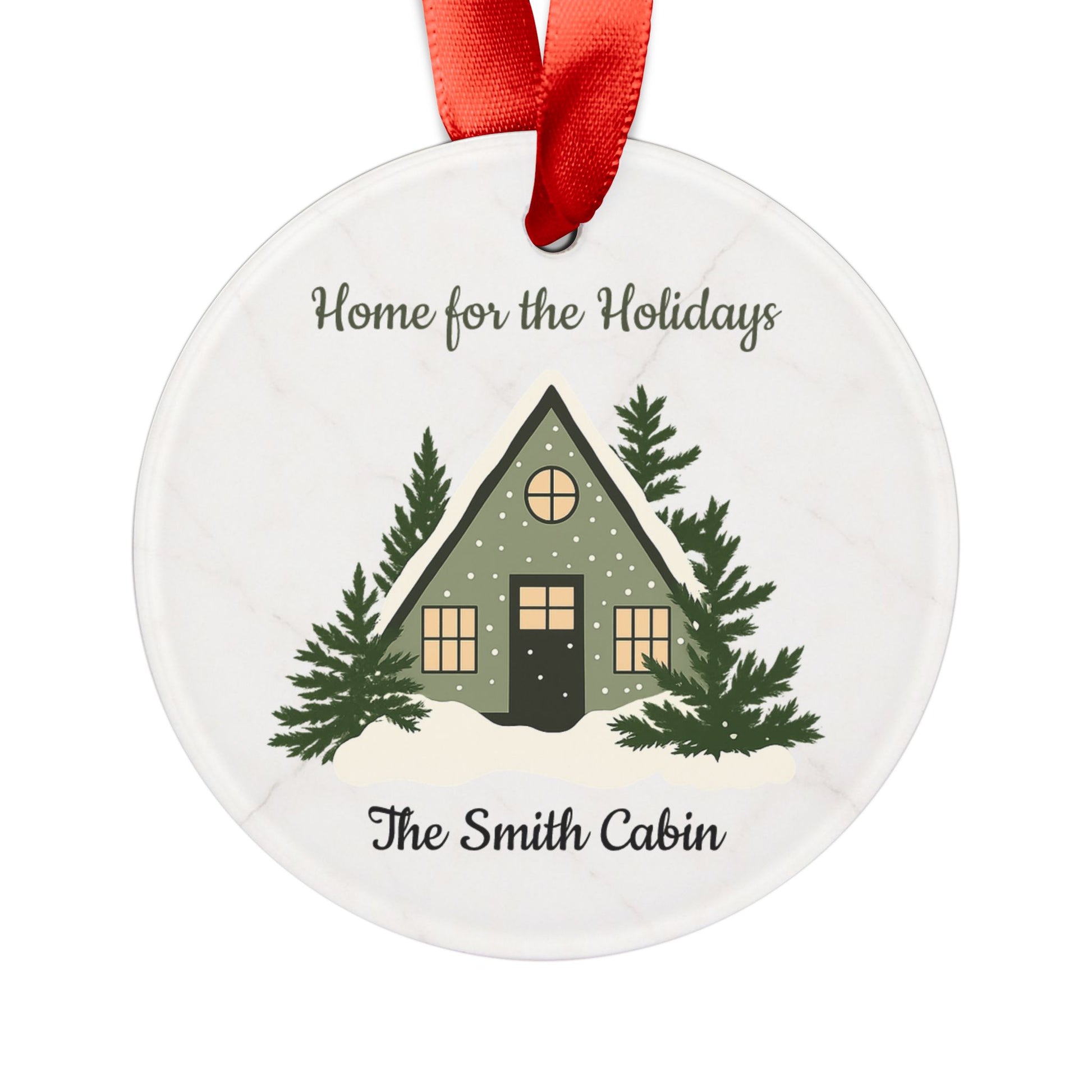 Home for the Holidays cabin ornament | Acrylic Ornament - TRV