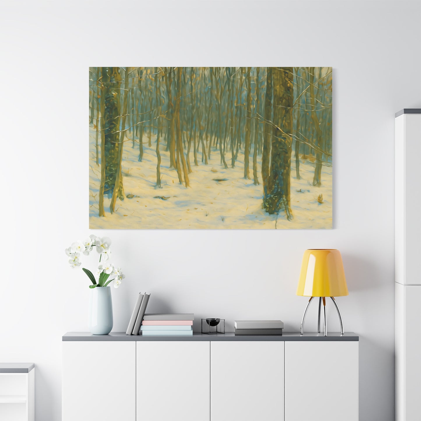 Winter Forest Matte Canvas Art Print, Nature Decor, Stretched Wall Art, Home Decor, Rustic Cabin Decoration, Gift for Nature Lovers - TRV