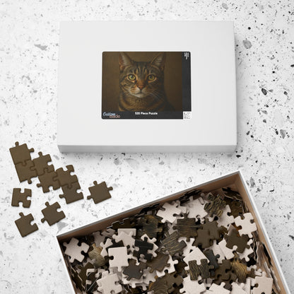 Tabby Cat Portrait Jigsaw Puzzle — Realistic Pet Photography Puzzle (110/252/520/1014 pcs)