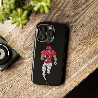 Football Player Tough Phone Case – Protective Black Sports iPhone Case