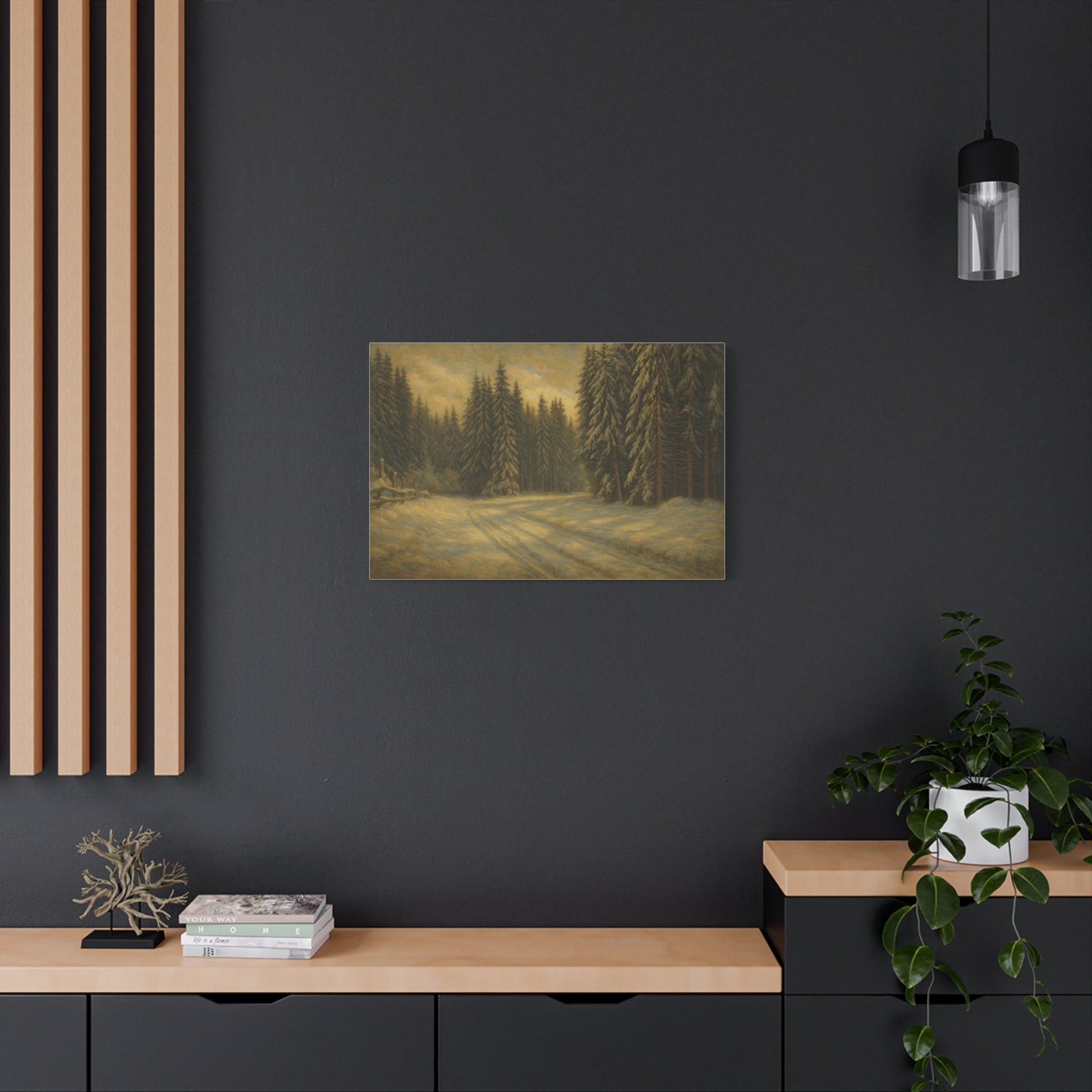 Scenic Forest Canvas Art, Nature Decor for Home, Cozy Wall Art, Perfect Gift for Nature Lovers, Rustic Cabin Decor, Winter Landscape Print - TRV
