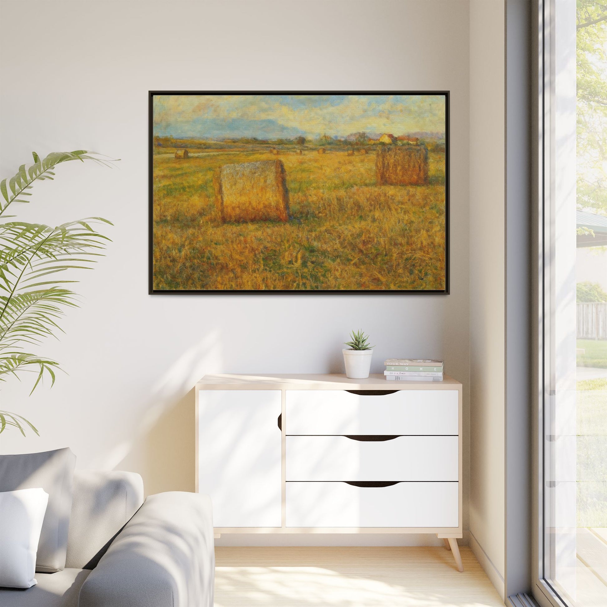 Framed Matte Canvas Wall Art - Rustic Farm Landscape, Country Decor, Home Gallery, Gift for Nature Lovers, Housewarming Decor - TRV