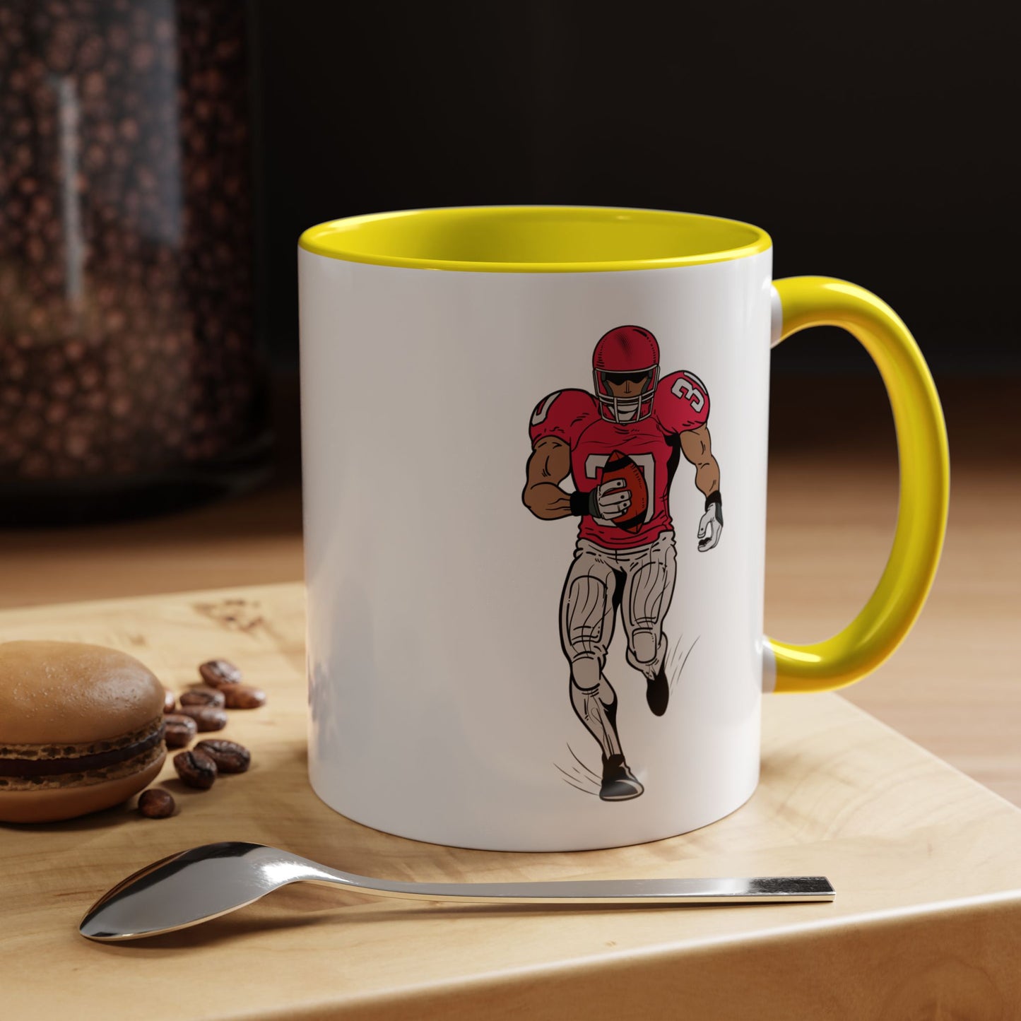 Football Player Coffee Mug, Sports Fan Gift, Motivational Coffee Cup, Game Day Mug, Unique Sports Merchandise