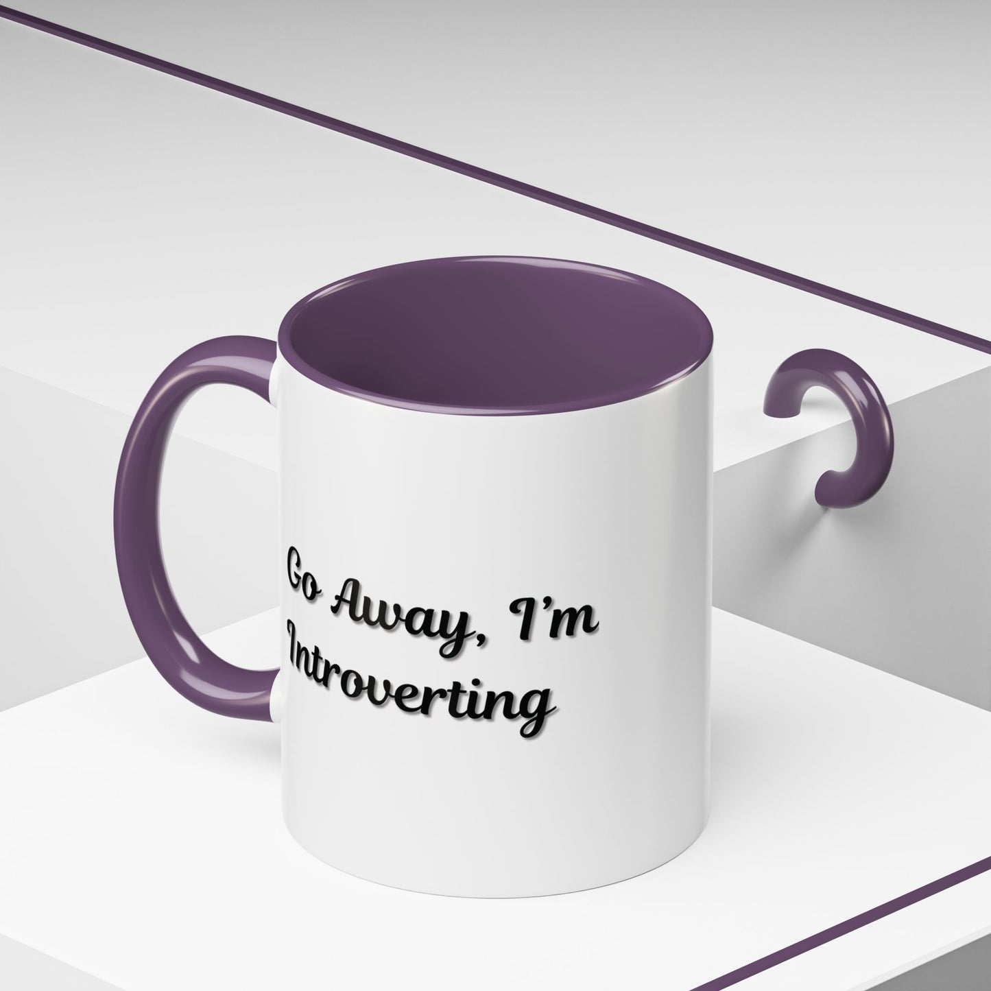 Go Away, I'm Introverting Accent Coffee Mug — Funny Introvert Ceramic Mug (11/15oz)