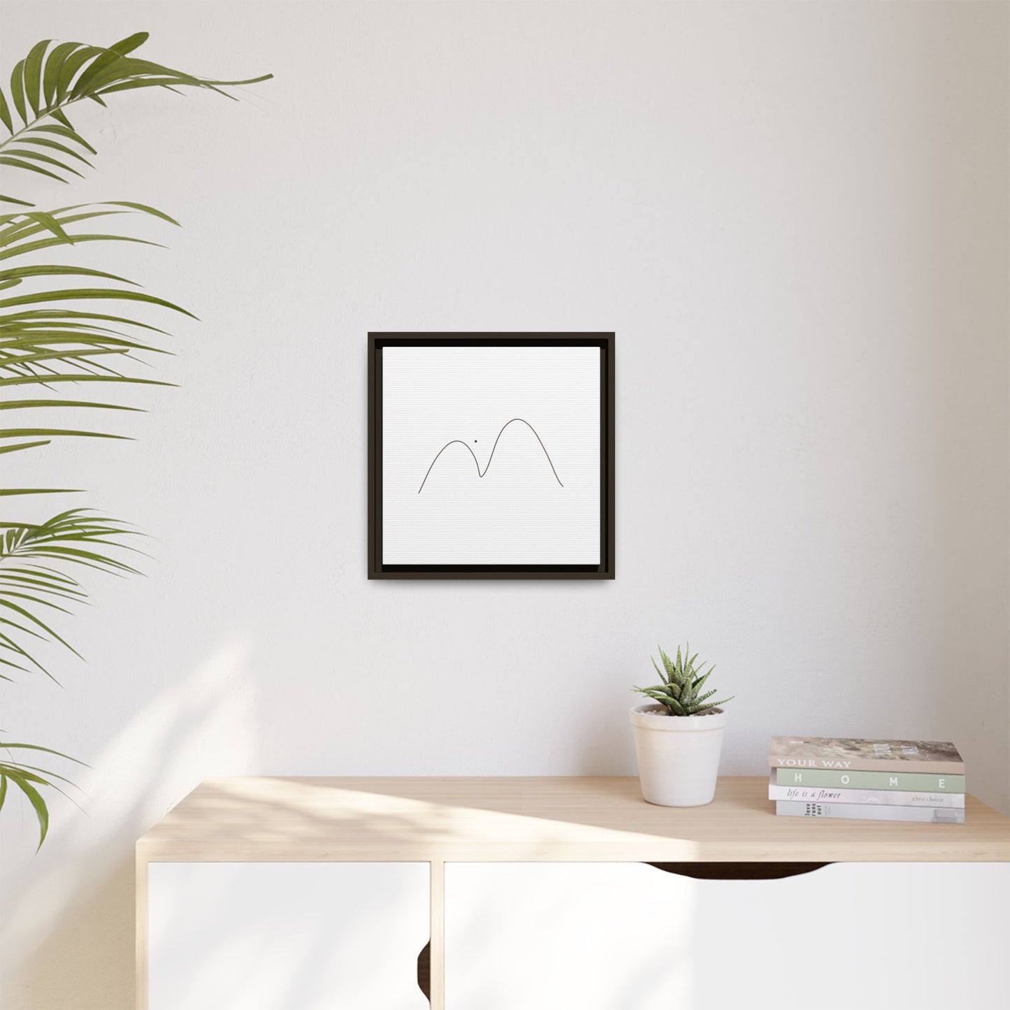 Minimal Line Mountains Matte Canvas Framed