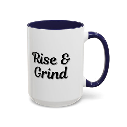 Rise & Grind Coffee Mug – Motivational Black Accent Mug for Daily Inspiration - TRV