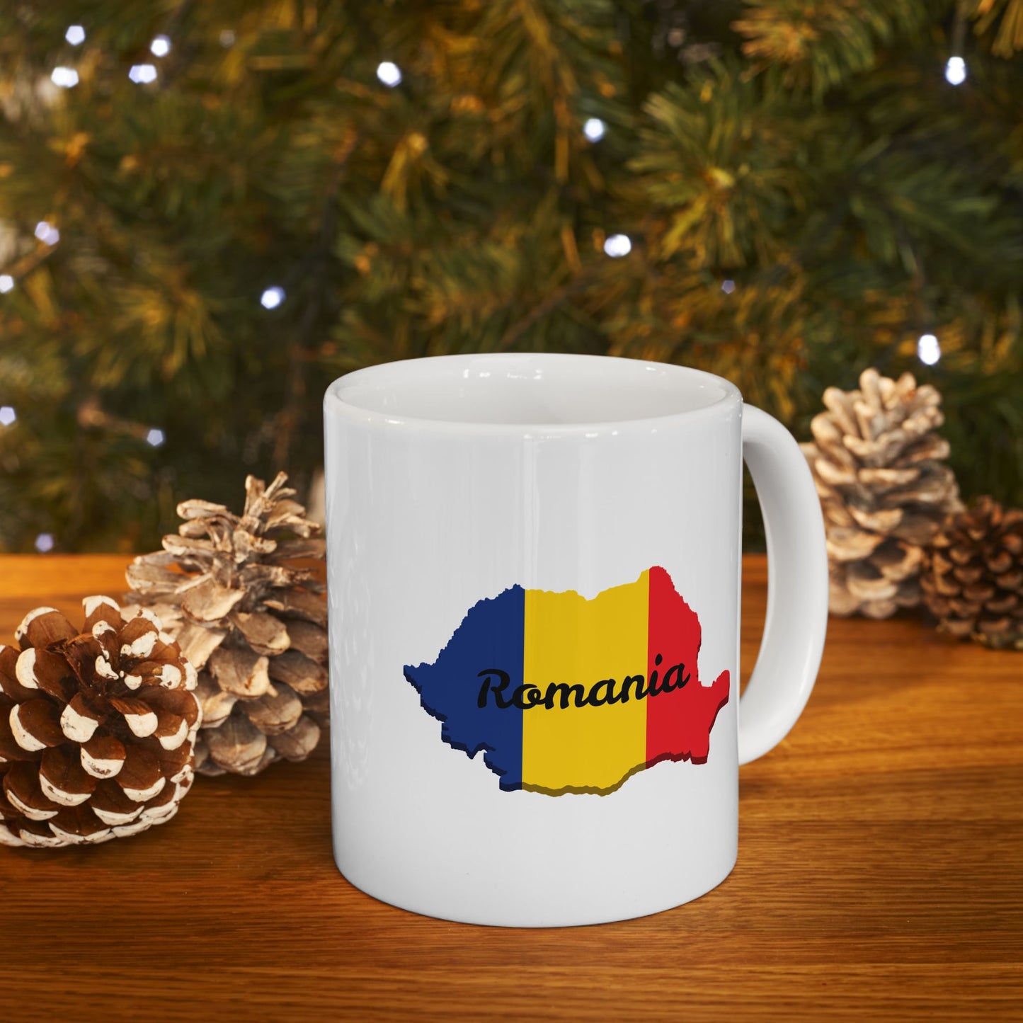 Romania Flag Ceramic Mug, Unique Coffee Cup, Travel Souvenir, Gift for Romanians