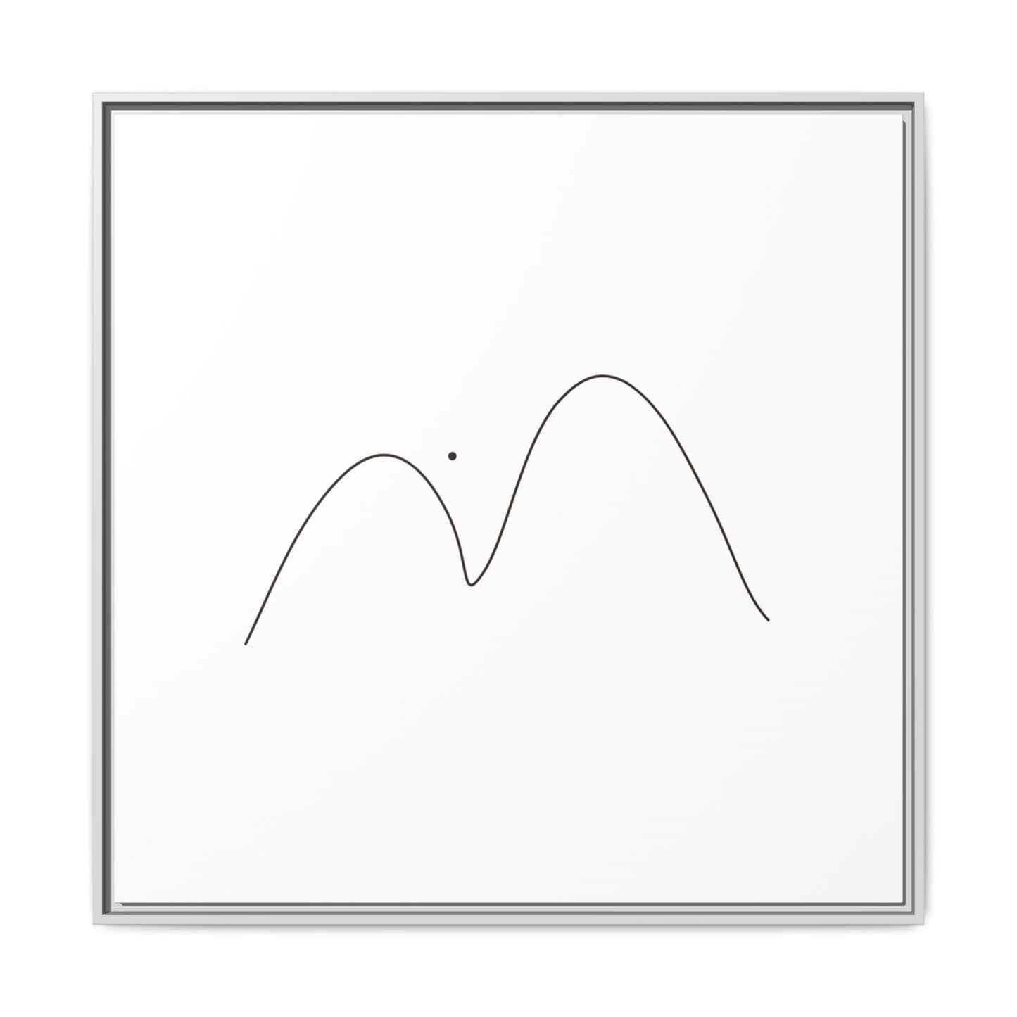 Minimal Line Mountains Matte Canvas Framed