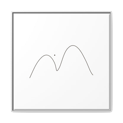 Minimal Line Mountains Matte Canvas Framed