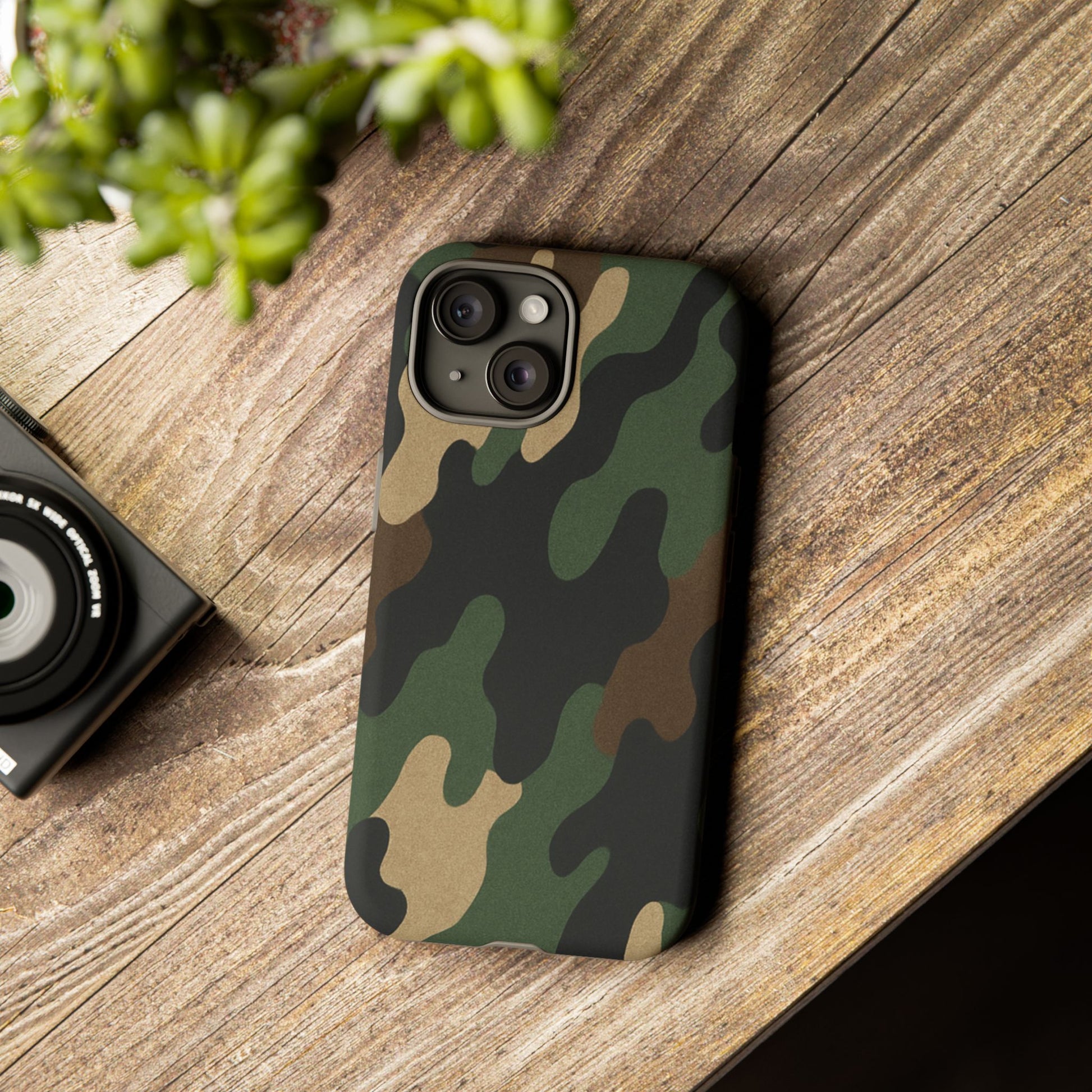 Camouflage Phone Case, Tough Phone Cover, Military Style Accessory, Protective Case for Men, Gifts for Soldiers - TRV