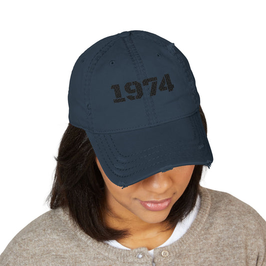 Distressed Dad Hat with Embroidered 1974, Vintage Cap for Dads, Casual Lifestyle Hat, Father's Day Gift, Birthday Gift for Men - product image