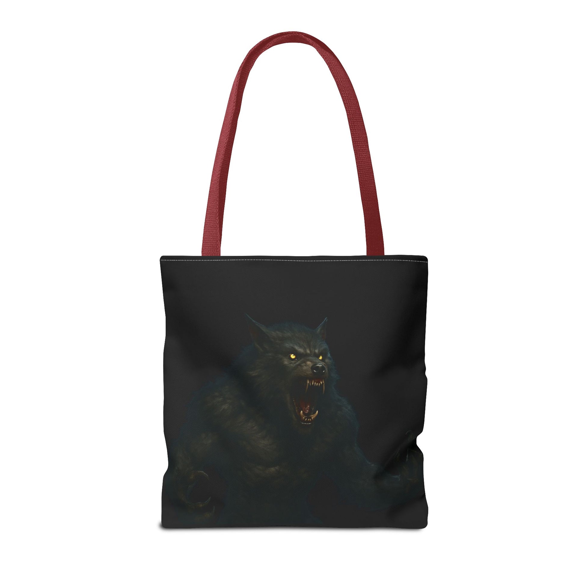Fierce Werewolf Tote Bag, Halloween Accessories, Dark Art Tote, Animal Lover Gift, Geeky Shopping Bag - TRV