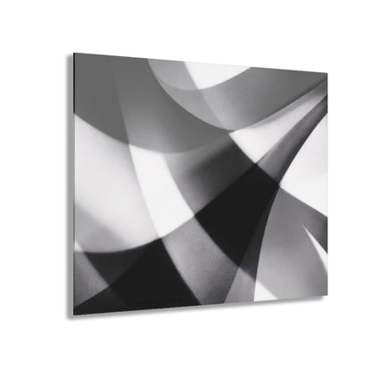 Abstract black and white geometric acrylic print wall art with French cleat hanging, ideal for modern home decor by Printify.