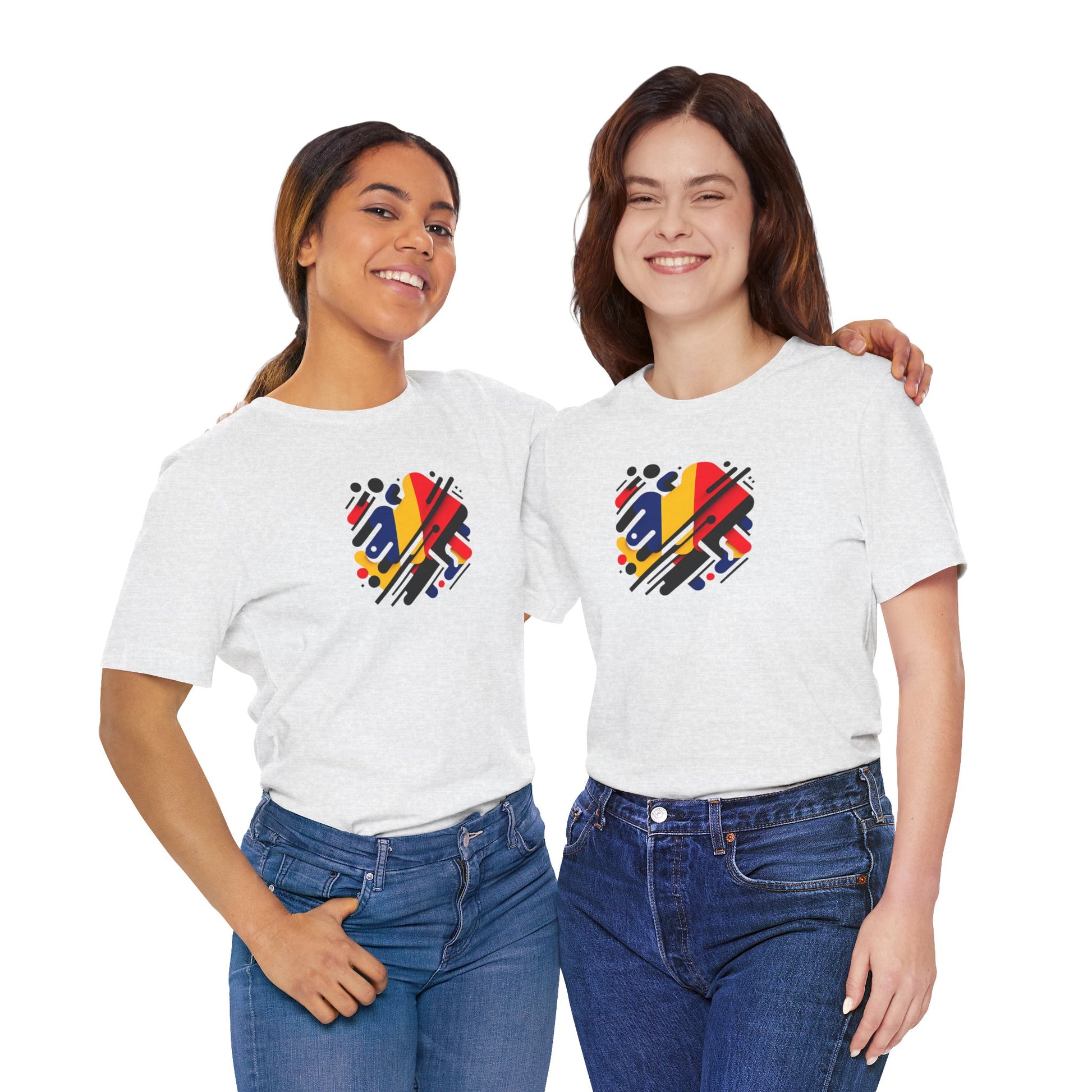 Artistic Heart Unisex Jersey Tee - Vibrant Graphic Tee, Casual Wear, Gift for Art Lovers, Birthday Surprise, Everyday Comfort - TRV