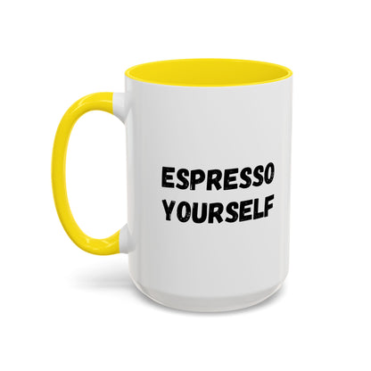 Espresso Yourself Coffee Mug - Fun Black Accented Mug for Coffee Lovers, Great Gift for Birthdays, Christmas, and Housewarming