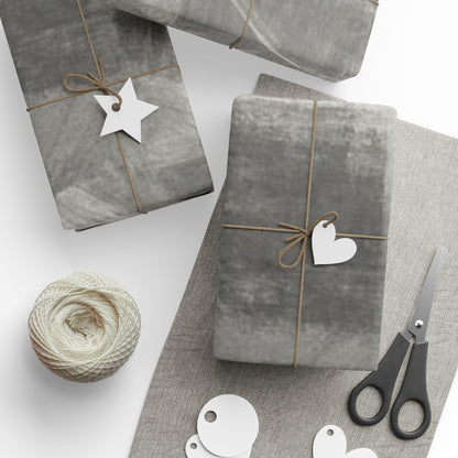 Gray Marble Wrapping Paper Roll — Neutral Watercolor Gift Wrap for Weddings, Birthdays & Minimalist Packaging