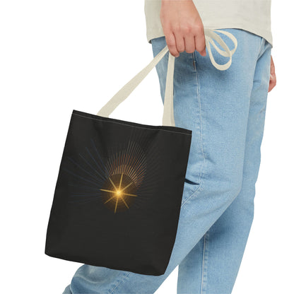 Radiant Starburst Tote Bag | Golden Light Celestial Design - TRV