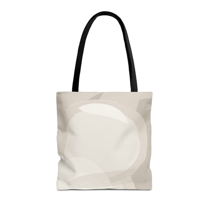 Neutral Abstract Circle Pattern Tote Bag | Minimal Beige AOP Canvas