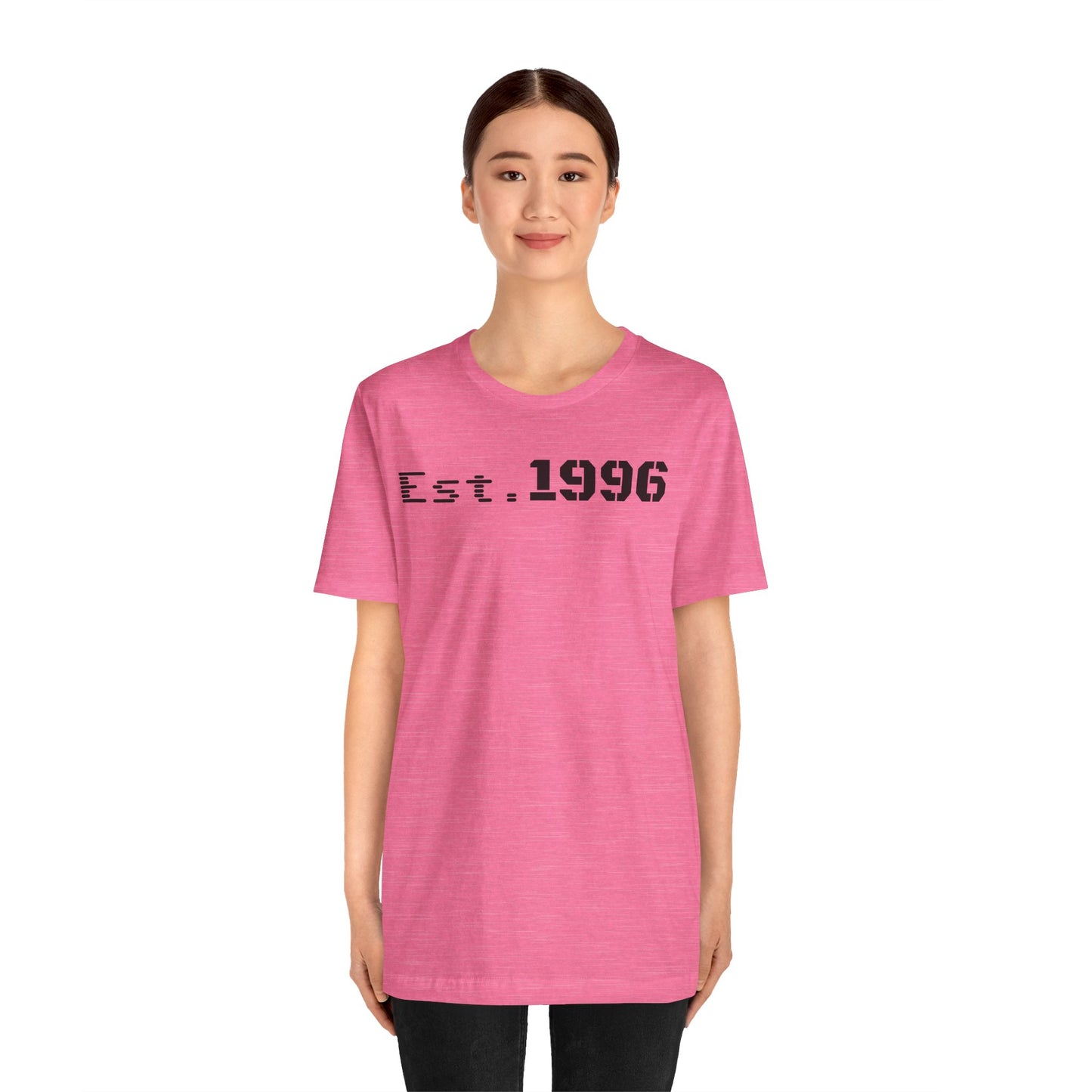Unisex Jersey Tee - 'Est. 1996' Graphic Shirt, Birthday Gift, Casual Wear, Vintage Style, Retro Fashion, Gift for Him/Her - TRV