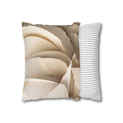 Beige Abstract Paper Swirl Pillowcase Spun Polyester Square Pillowcase