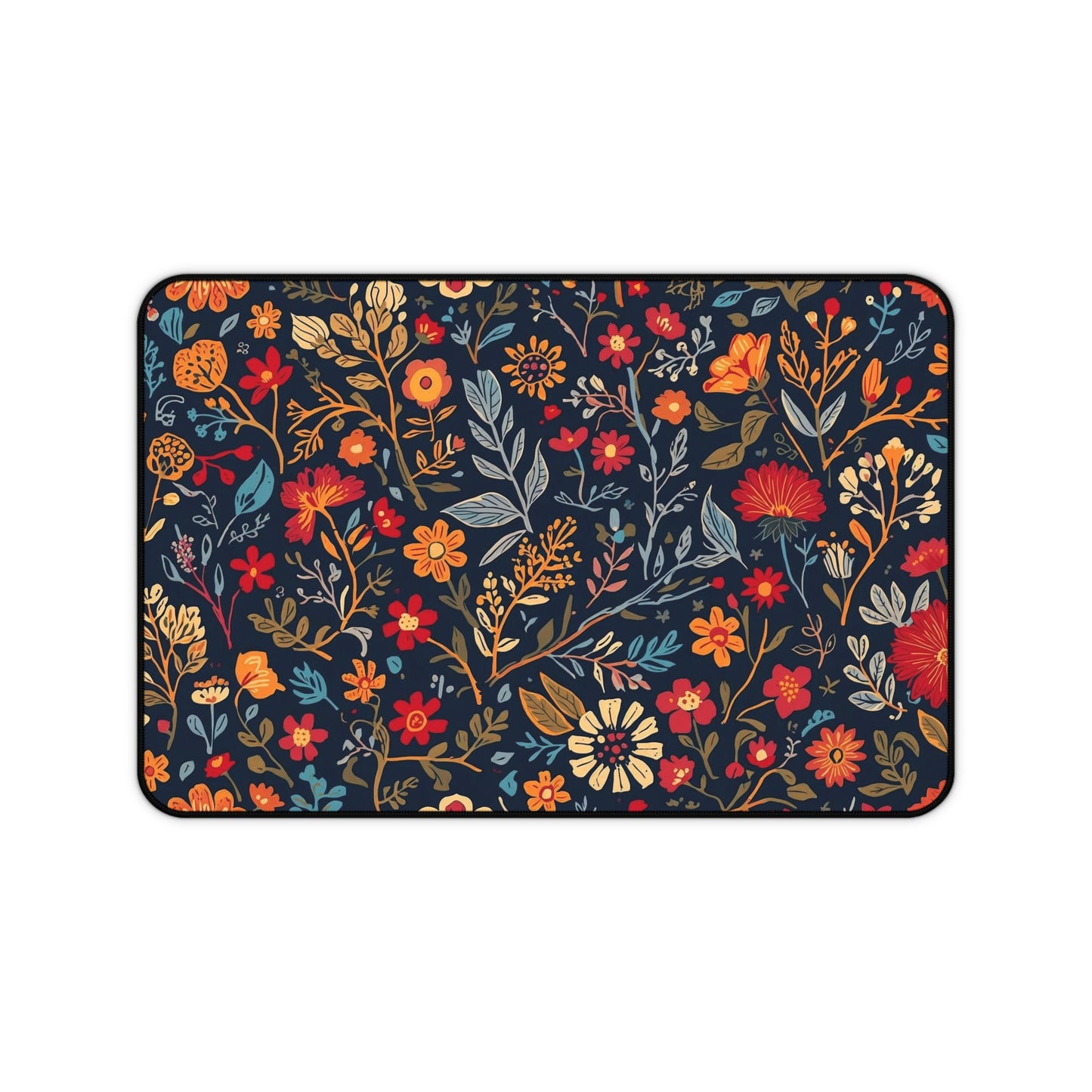 Autumn Floral Pattern Desk Mat | Fall Flowers Mouse Pad - TRV