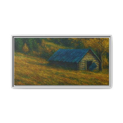 Framed Matte Canvas Print, Rustic Artwork, Farmhouse Decor, Nature Wall Art, Gift for Home, Autumn Decor, Landscape Painting