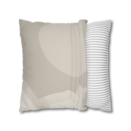 Neutral Abstract Swirl Pillowcase | Square Pillowcase, Spun Polyester