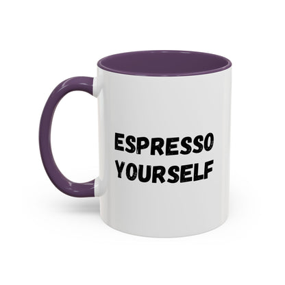 Espresso Yourself Coffee Mug - Fun Black Accented Mug for Coffee Lovers, Great Gift for Birthdays, Christmas, and Housewarming