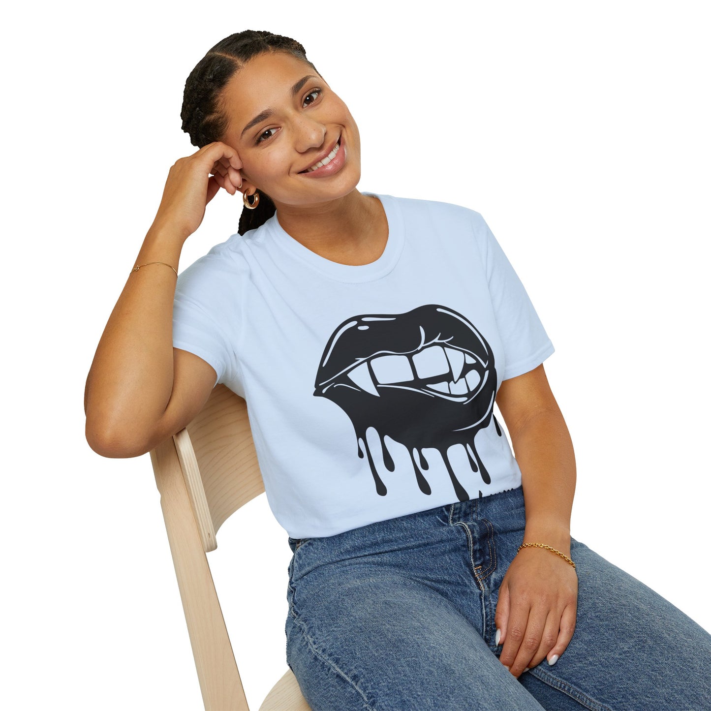 Edgy Graphic Unisex T-Shirt - Dripping Mouth Design, Cool Tee, Trendy Shirt, Hipster Top, Streetwear, Alternative Fashion, Holiday Gift