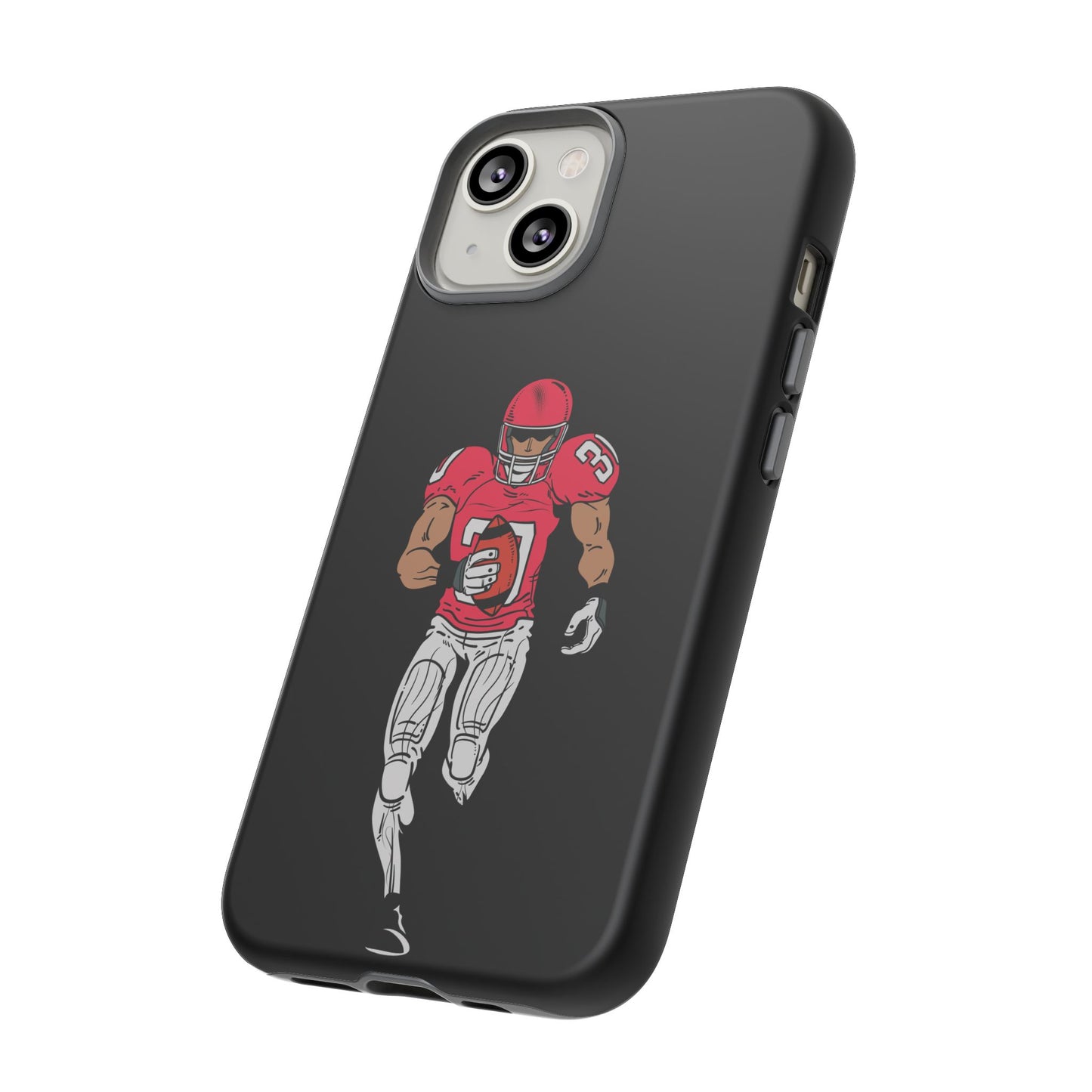 Football Player Tough Phone Case – Protective Black Sports iPhone Case