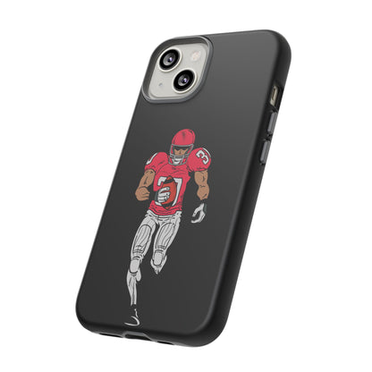 Football Player Tough Phone Case – Protective Black Sports iPhone Case