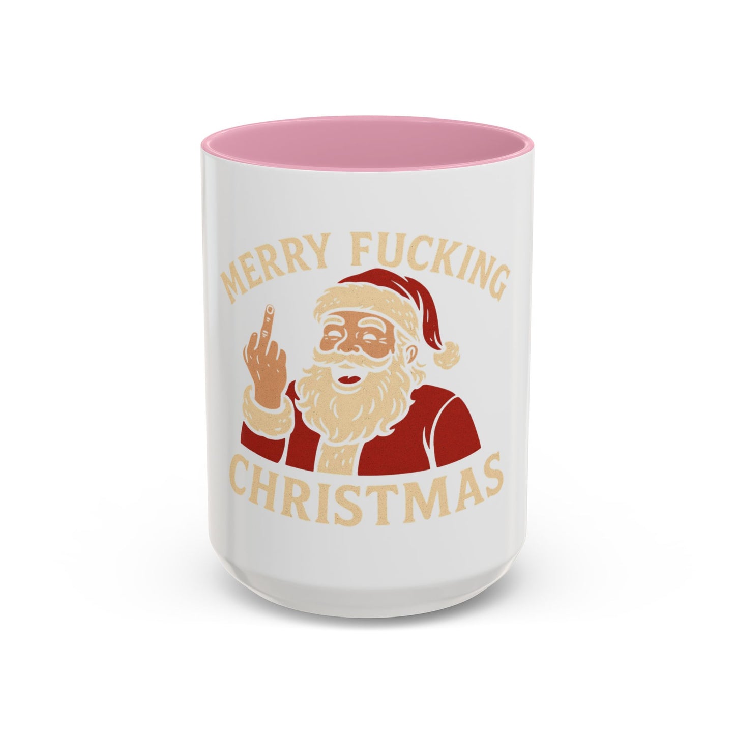 Irreverent Merry Christmas Mug — Funny Santa Middle Finger Coffee Cup (11oz & 15oz)