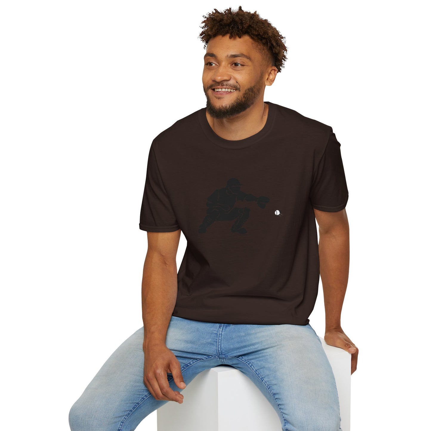 Baseball Catcher Unisex Softstyle T-Shirt, Sports Apparel, Gift for Athletes, Workout Gear, Casual Wear, Special Occasions