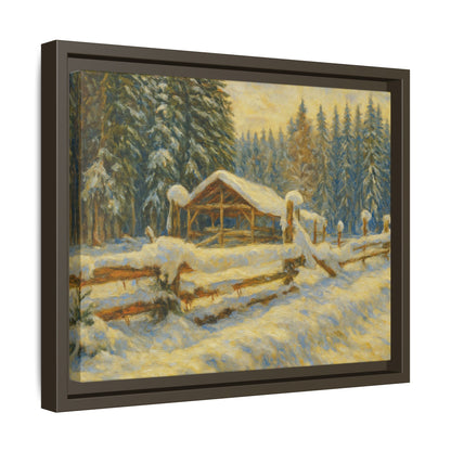 Winter Landscape Framed Canvas Art | Cozy Home Decor | Wall Art for Living Room, Bedroom, Holiday Gift, Rustic Vibes, Art Print - TRV