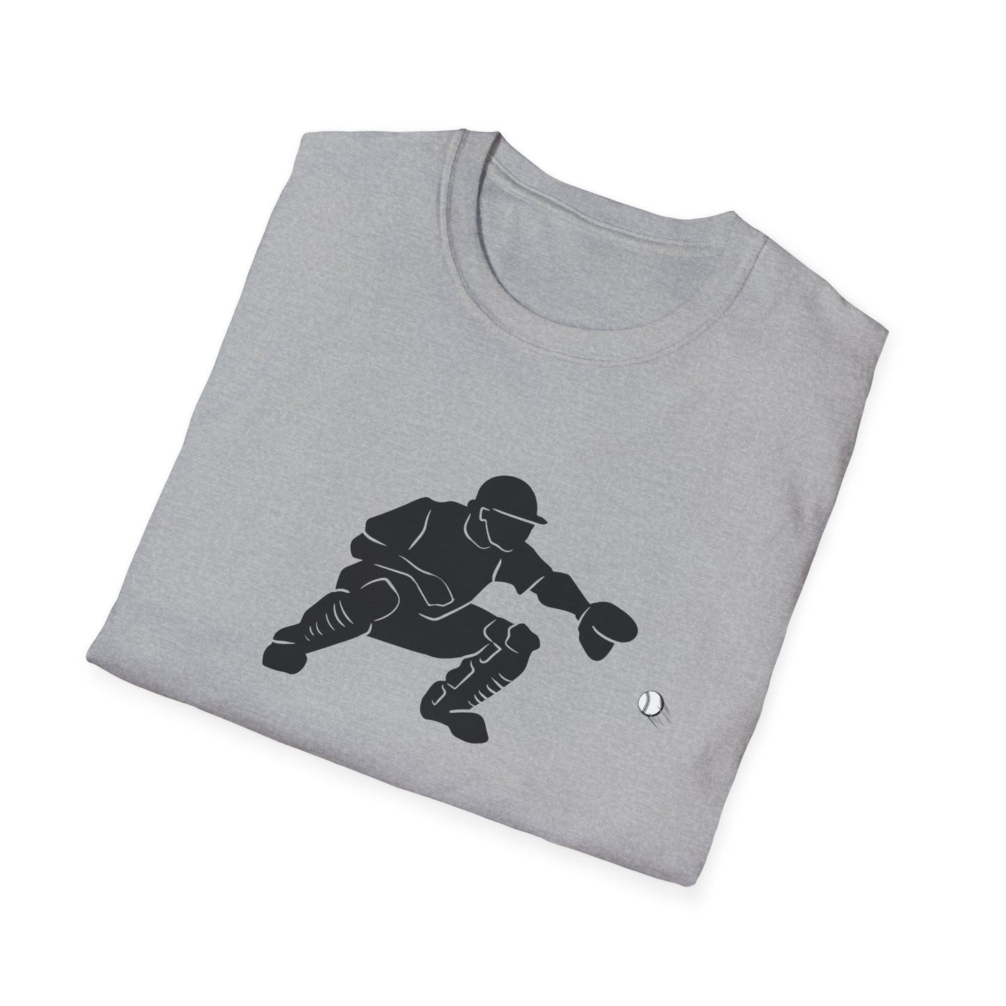 Baseball Catcher Unisex Softstyle T-Shirt, Sports Apparel, Gift for Athletes, Workout Gear, Casual Wear, Special Occasions