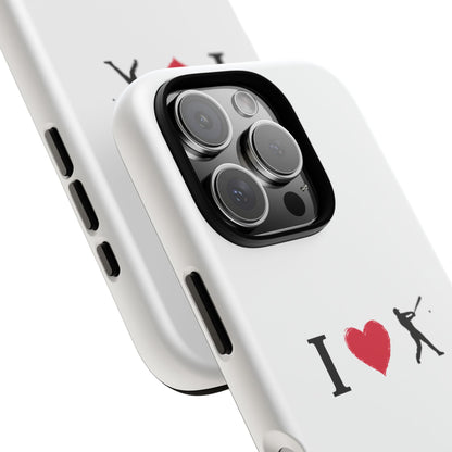 Baseball Love Phone Case, Tough Cases for Sports Lovers, i Heart Baseball Protection, Gift for Players, Cute Sports Case - TRV