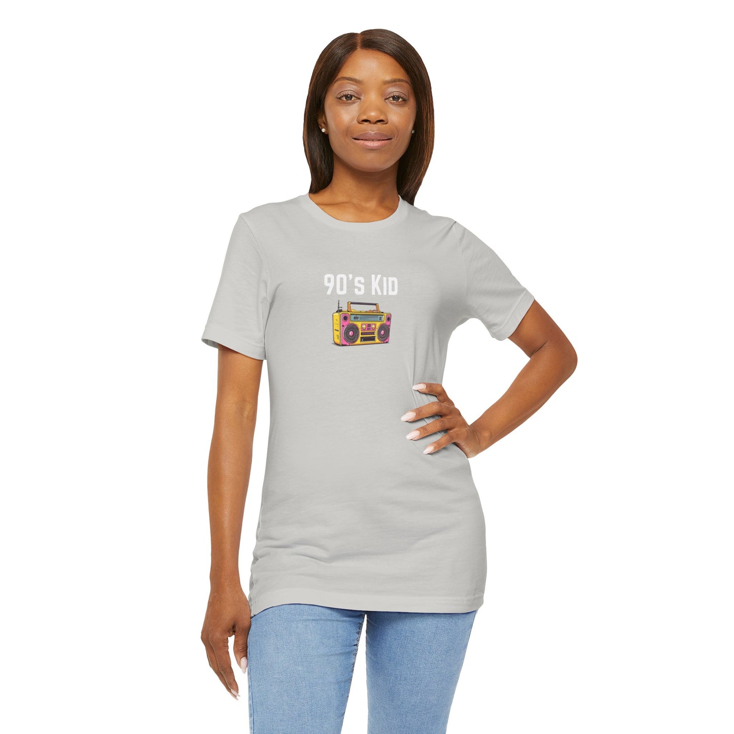 Retro Boombox Tee — 90s Kid Graphic T-Shirt