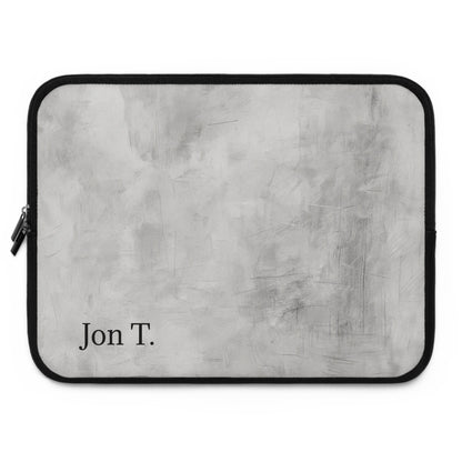 Personalized Minimal Marble Name Laptop Sleeve | Monogrammed Tech Case - TRV
