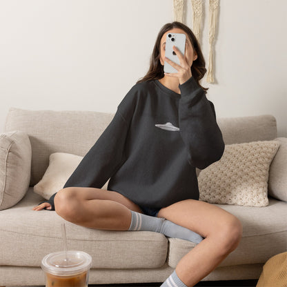 Relaxing UFO Driving Sweatshirt, Funny Gift for UFO Lovers, Unisex Crewneck Pullover, Casual Wear, Space Enthusiast Apparel