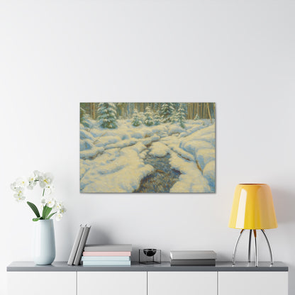 Winter Wonderland Canvas Art, Cozy Home Decor, Winter Landscape Wall Art, Nature Print, Holiday Gift Idea