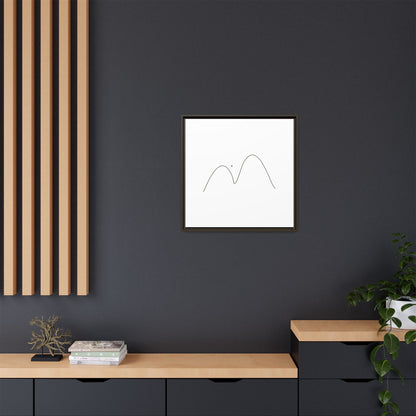 Minimal Line Mountains Matte Canvas Framed