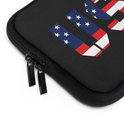 Patriotic Laptop Sleeve, Independence Day Tech Case, USA Flag Electronics Pouch, Work or School Accessory, Holiday Gift, 4th of July Cover - TRV