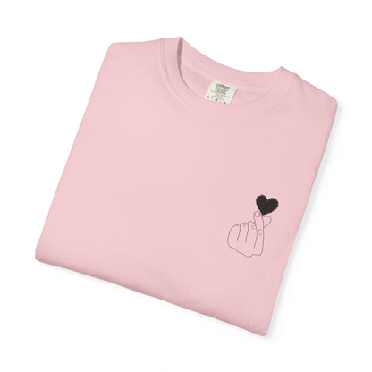 Unisex Garment-Dyed T-Shirt with Heart Design | Casual Trendy Wear for All Occasions