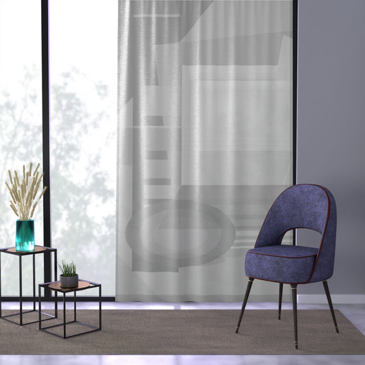 Abstract geometric window curtain by Printify featuring a modern minimal sheer panel for stylish home decor.