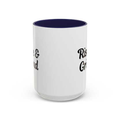 Rise & Grind Coffee Mug – Motivational Black Accent Mug for Daily Inspiration - TRV