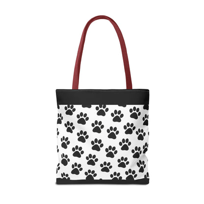 Paw Print Tote Bag, Dog Lover Gift, Shopping Tote, Eco-Friendly Bag, Pet Accessory, Animal Print Carryall - TRV