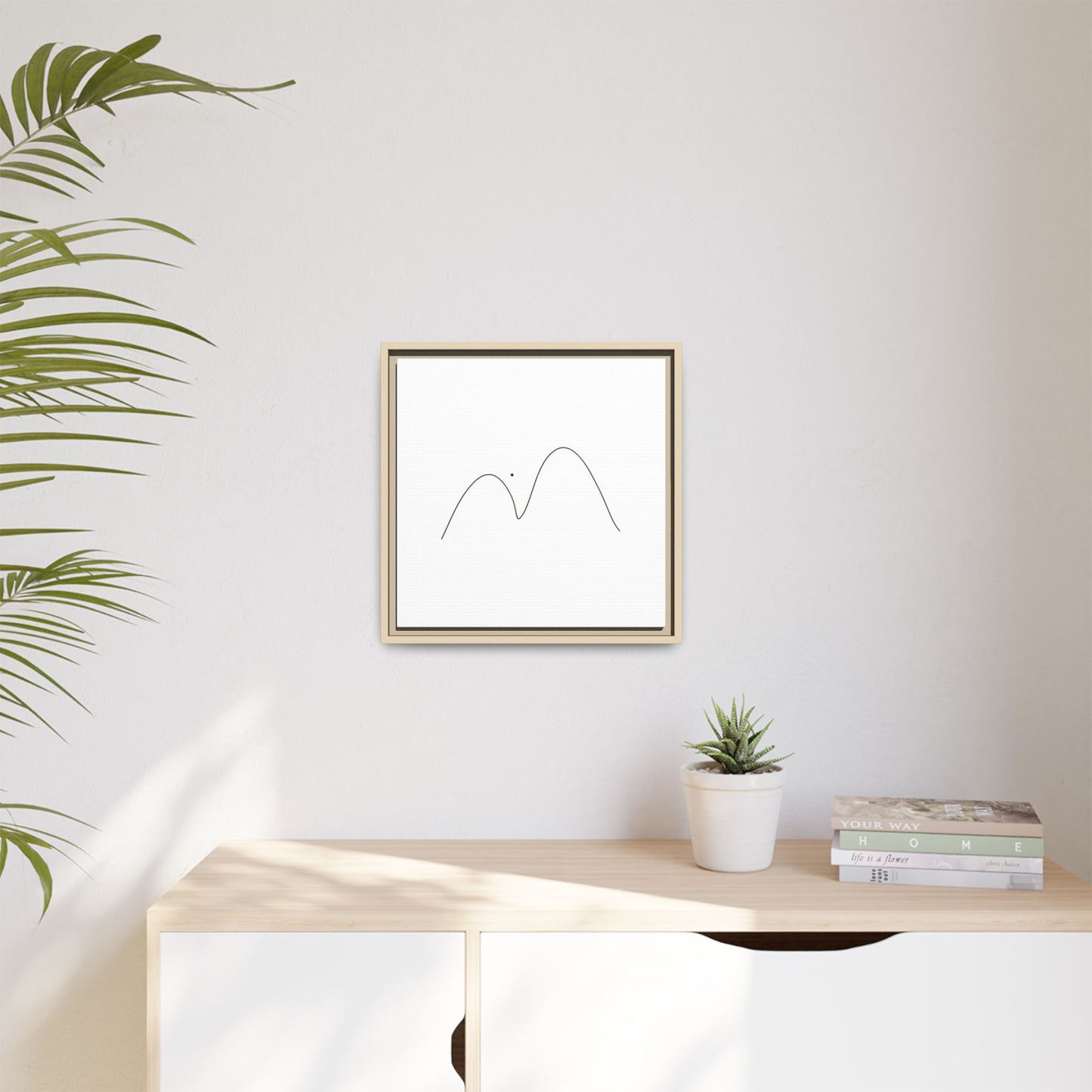 Minimal Line Mountains Matte Canvas Framed